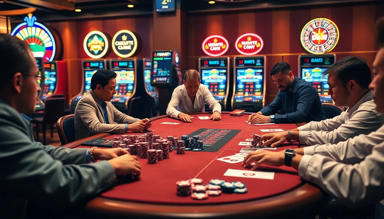 Engage in thrilling poker action at a luxurious casino featuring dn88's high-stakes tables.