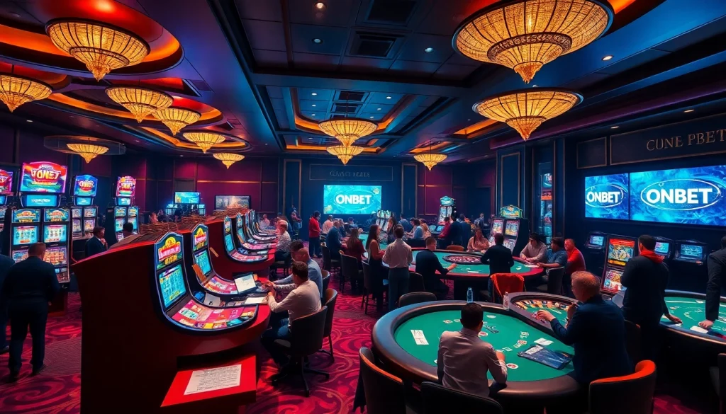 Experience the excitement of ONBET with vibrant casino games, dynamic players, and thrilling action.