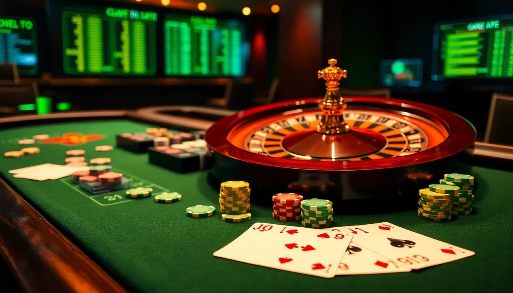 Engaging scene showcasing the 88i nhà cái with casino chips, cards, and roulette emphasizing luxury.