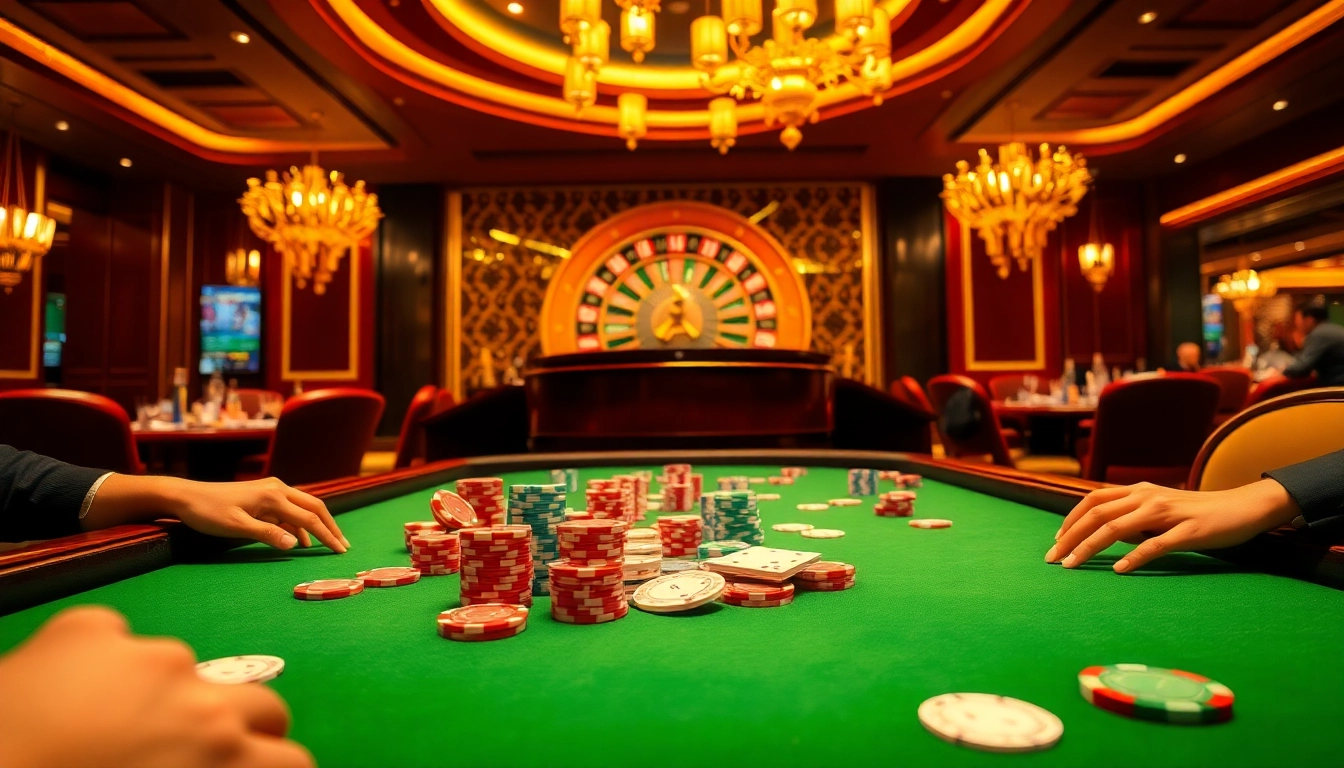 Experience the excitement of VN88 with vibrant poker tables and dynamic casino gameplay.