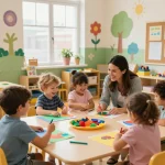 Young children engaged in creative activities at A Child's Dream Nursery, emphasizing panen178.